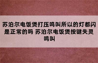 苏泊尔电饭煲打压鸣叫所以的灯都闪是正常的吗 苏泊尔电饭煲按键失灵鸣叫